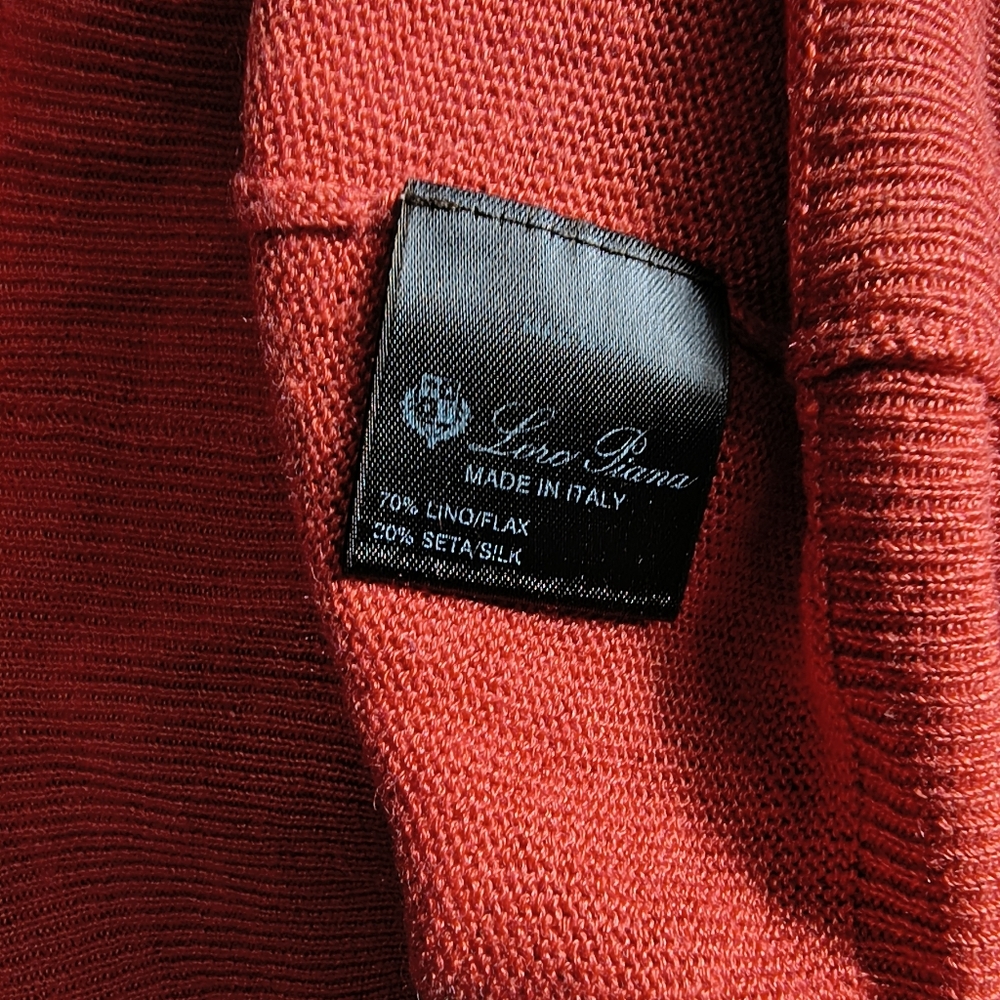 Loro Piana Rust Linen+ Silk V Neck Sweater 40 - Picture 6 of 7